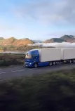 Renault Trucks E-Tech C driving on a mountain road